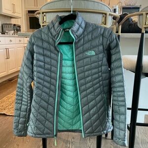 The North Face Gray Jacket with Mint Interior